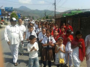 Nagar Sankirtan on Education Day by the SSE children