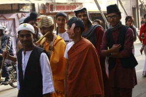 Bal Vikas children dressed in the attire representing different faiths     